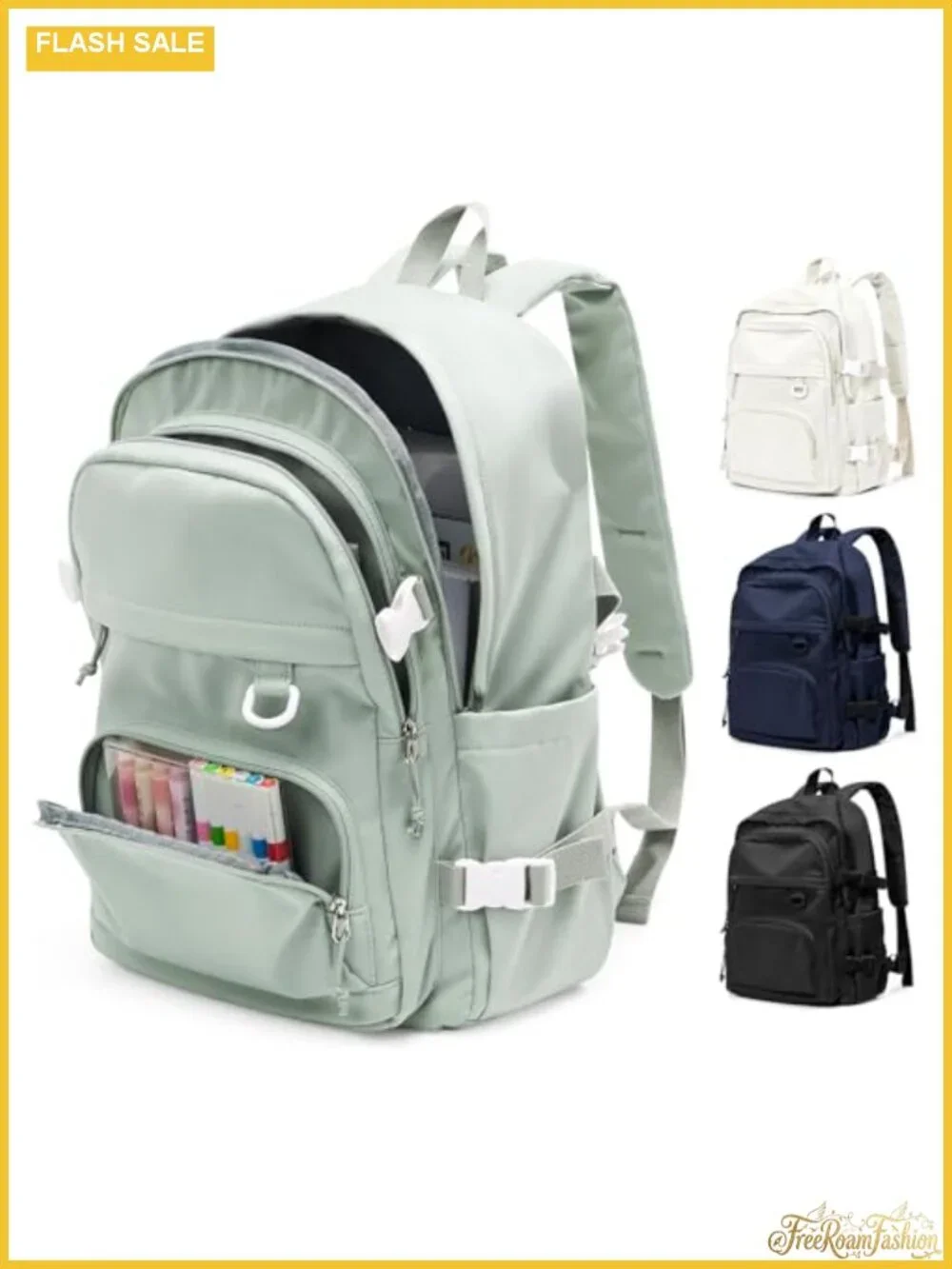 Waterproof Nylon Laptop Backpack for College, Travel, and Everyday Use